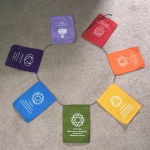 Hanging chakra prayer flags
